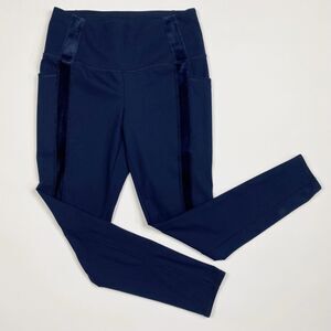 CHICO'S‎ Zenergy Navy Blue Velour Inset Leggings - Chico's Size 1 (8/10)